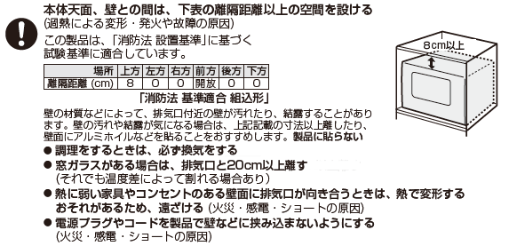 ヘルシオ AX-HA20の寸法・設置条件